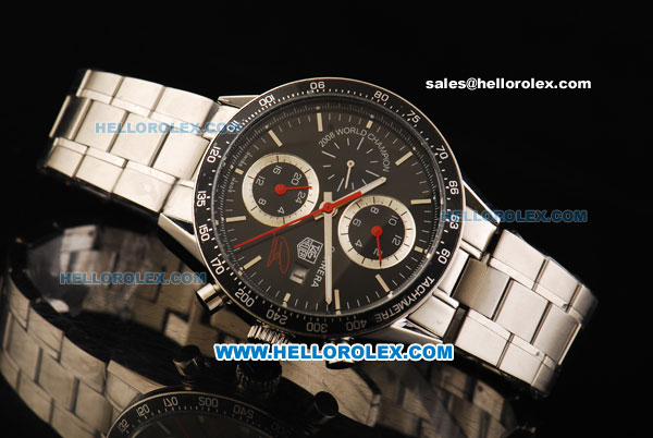 Tag Heuer Carrera Automatic Movement Full Steel with Black Dial and Black Bezel - Click Image to Close